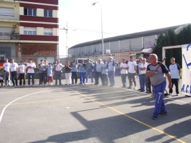 Un dos xogadores galegos durante o partido