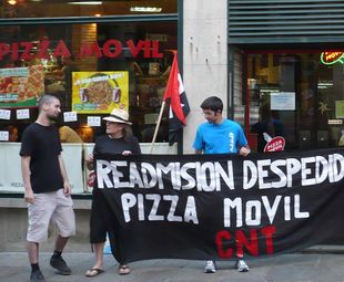 Protesta sindical fronte ao local de Santiago / CNT