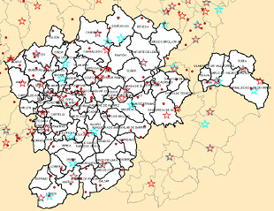 Concellos incluídos na área de Meda