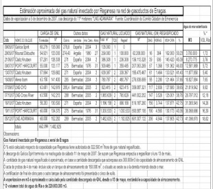 Seguimento do gas transportado polos 11 gaseiros (elaborado polo Comité Cidadán)