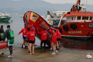 Os de Boiro, do clube Cabo de Cruz, preparándose para saír