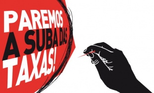 Detalle do cartaz da campaña "Paremos a suba das taxas"